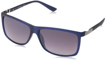 Load image into Gallery viewer, Guess Mens Matte Blue Rectangle Sunglasses, Smoke Gradient Lens. GF0191. 91B
