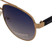 Load image into Gallery viewer, Timberland Gold Mens Metal Rectangle Aviator Sunglass, Blue Gradient TB7258. 32W
