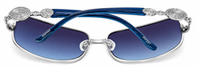 Load image into Gallery viewer, Esprit Womens Sunglass Silver Blue Aviator, Smoke Gradient Lens 19324 543

