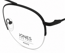 Load image into Gallery viewer, Jones New York Mens Matte Black Rimless Metal Eyewear Aviator Frame. J359. 53mm
