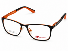 Load image into Gallery viewer, New Balance Kids Ophthalmic Eyeglass Black Orange Square, NB111. 2.  46mm
