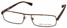 Load image into Gallery viewer, John Varvatos Mens Brown Rectangle Metal Eyewear Frame V125. 52mm
