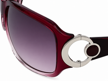 Load image into Gallery viewer, Esprit Womens Sunglass Violet Fade Rectangle Plastic, Gradient Lens 19314 577
