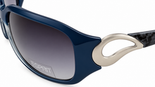 Load image into Gallery viewer, Esprit Womens Sunglass Blue Rectangle Croco Plastic, Gradient Lens 19318 543
