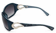 Load image into Gallery viewer, Esprit Womens Sunglass Blue Rectangle Croco Plastic, Gradient Lens 19318 543
