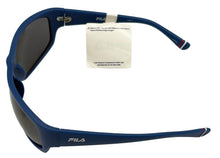 Load image into Gallery viewer, Fila Mens Matte Blue Rectangle Plastic Wrap Sunglass SF9347 0C03
