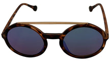 Load image into Gallery viewer, Converse Womens Matte Tortoise Plastic Round Sunglass, Blue Flash Lens H086 Converse
