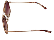 Load image into Gallery viewer, Tumi Womens Rose Gold Square Metal Sunglass, Brown Lens STU 510
