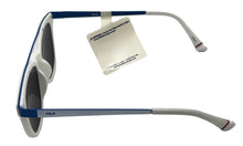 Load image into Gallery viewer, Fila Mens Soft Square White Blue Top Bar Sunglass , Solid Smoke Lens SF9335 06VC
