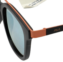 Load image into Gallery viewer, Fila Mens Soft Square Matte Black Sunglass , Silver Flash Lens SF9335 U28A
