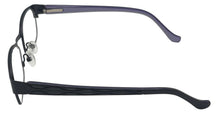 Load image into Gallery viewer, Cosmopolitan Unisex Black Purple Rectangle Metal Eyewear Frame Tomboy 51mm
