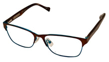 Load image into Gallery viewer, Lucky Womens Ophthalmic Eyeglass Rectangle Stainless Steel D101 Brown Metal 53mm
