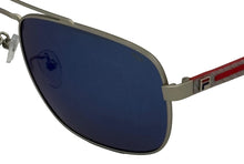 Load image into Gallery viewer, Fila Matte Silver Mens Metal Aviator Sunglass Polarized Smoke Lens SF8493. 581P
