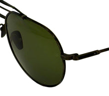 Load image into Gallery viewer, John Varvatos Mens Gunmetal Metal Aviator Sunglass V549, Green Lens
