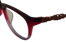 Load image into Gallery viewer, Lucky Womens Ophthalmic Rasberry Soft Rectangle Plastic Frame Palm 52mm
