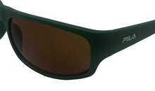 Load image into Gallery viewer, Fila Mens Matte Green Rectangle Plastic Wrap Sunglass SF9347 0B56
