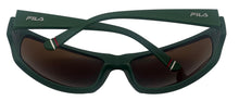 Load image into Gallery viewer, Fila Mens Matte Green Rectangle Plastic Wrap Sunglass SF9347 0B56

