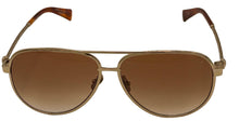 Load image into Gallery viewer, John Varvatos Mens Gold Metal Aviator Sunglass V546, Brown Gradient Lens
