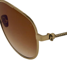 Load image into Gallery viewer, John Varvatos Mens Gold Metal Aviator Sunglass V546, Brown Gradient Lens
