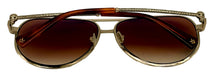 Load image into Gallery viewer, John Varvatos Mens Gold Metal Aviator Sunglass V546, Brown Gradient Lens
