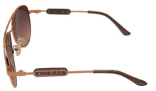 Load image into Gallery viewer, Guess Sunglass Mens Gold Metal Aviator, Blue Gradient Lens GO00001. 28W

