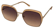 Load image into Gallery viewer, Guess Sunglass Womens Gold Oversized Square Brown Gradient Lens GF0410. 33F
