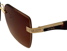 Load image into Gallery viewer, Guess Sunglass Womens Gold Oversized Rimless Square Plastic, GO00022. 32F
