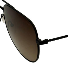 Load image into Gallery viewer, Tumi Mens Black Mens Metal Aviator Sunglass, Brown Lens STU 008 531
