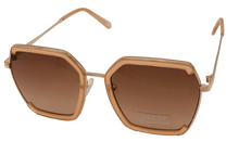 Load image into Gallery viewer, Guess Sunglass Womens Shiny Beige Oversized Square Gradient Lens GF0418. 57F
