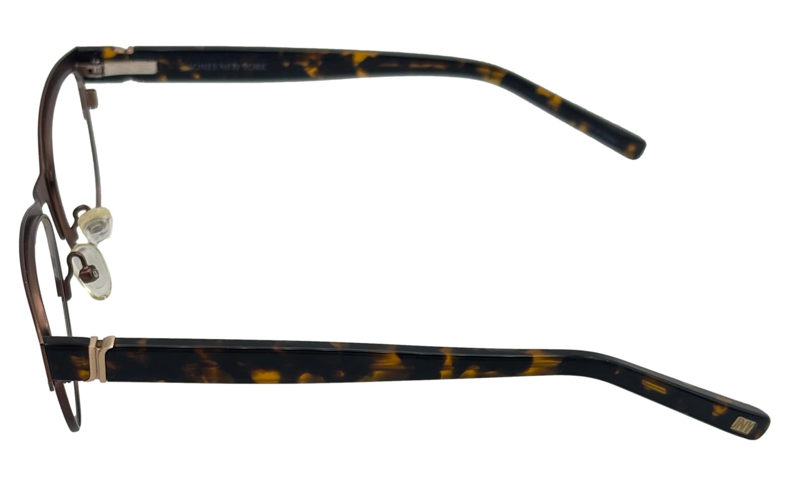 Jones New York Womens Metal Soft Rectangle Eyewear Frame, J134 Brown 48mm