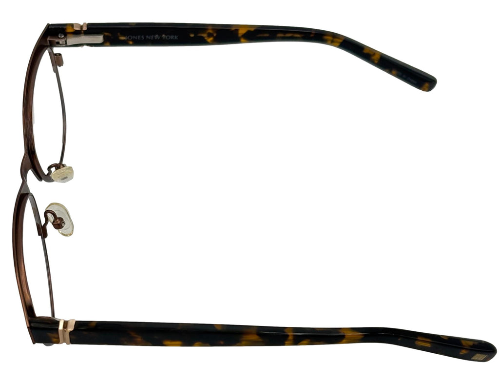 Jones New York Womens Metal Soft Rectangle Eyewear Frame, J134 Brown 48mm