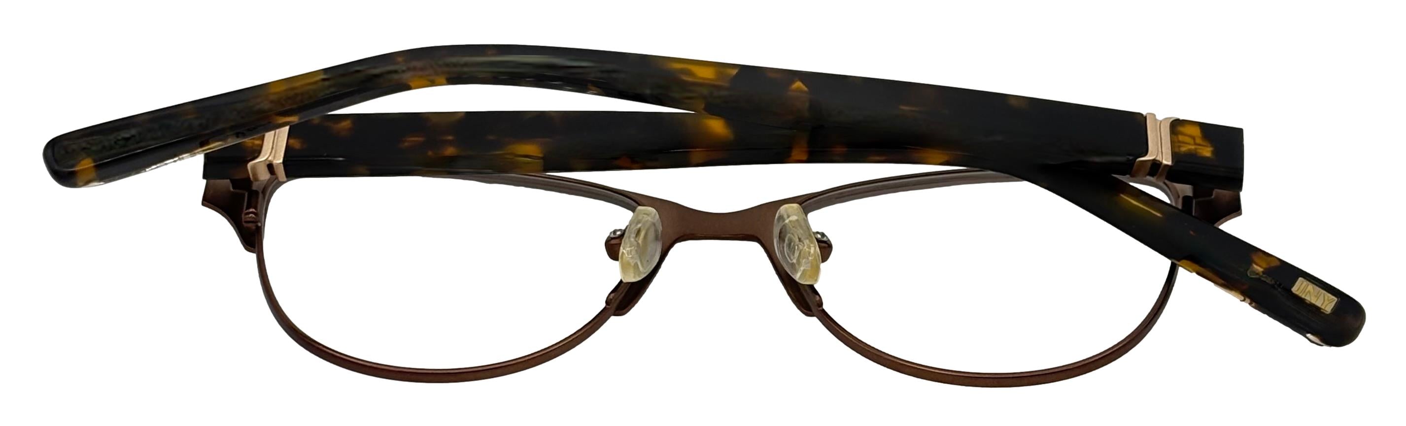 Jones New York Womens Metal Soft Rectangle Eyewear Frame, J134 Brown 48mm