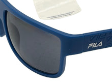 Load image into Gallery viewer, Fila Mens Matt Blue Rectangle Plastic Sunglass, Smoke Lens SF9338. 0C03
