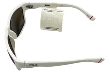 Load image into Gallery viewer, Fila Mens Rectangle White Plastic Sunglass , Blue Mirror Lens SF9337 6VCB
