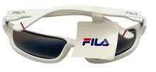 Load image into Gallery viewer, Fila Mens Rectangle White Plastic Sunglass , Blue Mirror Lens SF9337 6VCB
