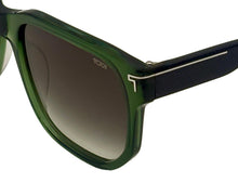 Load image into Gallery viewer, Tumi Mens Rectangle Green Mens Plastic Sunglass Gradient Lens STU 003
