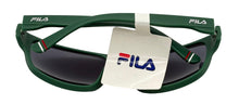 Load image into Gallery viewer, Fila Mens Matte Dark Green Rectangle Plastic Wrap Sunglass, Smoke Lens SF9337. 0B56
