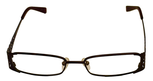 Apple Bottoms Womens Ophthalmic Eyeglass Rectangle Metal 735 2 Brown 52mm
