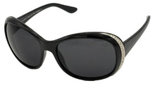 Load image into Gallery viewer, Esprit Womens Sunglass Black / Crystal Stone Front, Oval Plastic 19372 538
