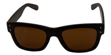 Load image into Gallery viewer, Perry Ellis Mens Sunglass Wood Strip Plastic Square, Solid Brown Lens PE71 2
