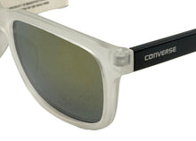 Load image into Gallery viewer, Converse Mens Black Crystal Plastic Rectangle Sunglass, Mirror Flash H062
