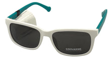 Load image into Gallery viewer, Converse Mens Matte White Blue Plastic Rectangle Sunglass, Smoke Lens H062
