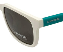 Load image into Gallery viewer, Converse Mens Matte White Blue Plastic Rectangle Sunglass, Smoke Lens H062
