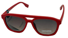 Load image into Gallery viewer, Converse Mens Matte Red Plastic Rectangle Top Brow Aviator Sunglass, Gradient Lens H108

