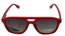 Load image into Gallery viewer, Converse Mens Matte Red Plastic Rectangle Top Brow Aviator Sunglass, Gradient Lens H108
