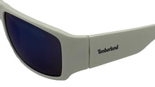 Load image into Gallery viewer, Timberland Mens White Plastic Rectangle Wrap Sunglass, Blue Mirror TB7292. 21C
