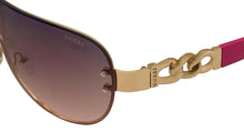 Load image into Gallery viewer, Guess Mens Gold Shield Sunglasses, Violet Gradient Lens. GO00037. 32U
