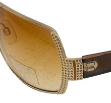 Load image into Gallery viewer, Esprit Womens Sunglass Gold Brown Metal Rectangle, Brown Gradient Lens 19238 565
