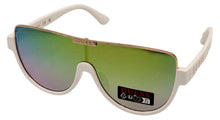 Load image into Gallery viewer, Guess Mens White Shield Sunglasses, Green MIrror Lens. GO00033. 21B
