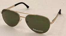 Load image into Gallery viewer, Timberland Gold Mens Metal Aviator Sunglass, Green Lens TB7210. 32N
